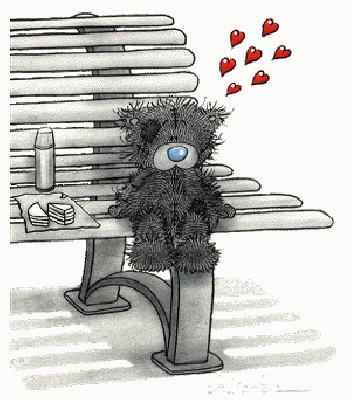 Zakochany miś me to you na ławce